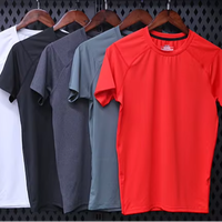 T-shirt de sport pour homme, manches courtes, athlétique, à séchage rapide, compression, polyester, fitness, gym