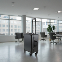 Boîte à outils carrée en aluminium personnalisée OEM/ODM, valise de transport avec poignée trolley, mousse EVA, logo personnalisé, serrure à clé métallique, étanche et antichoc