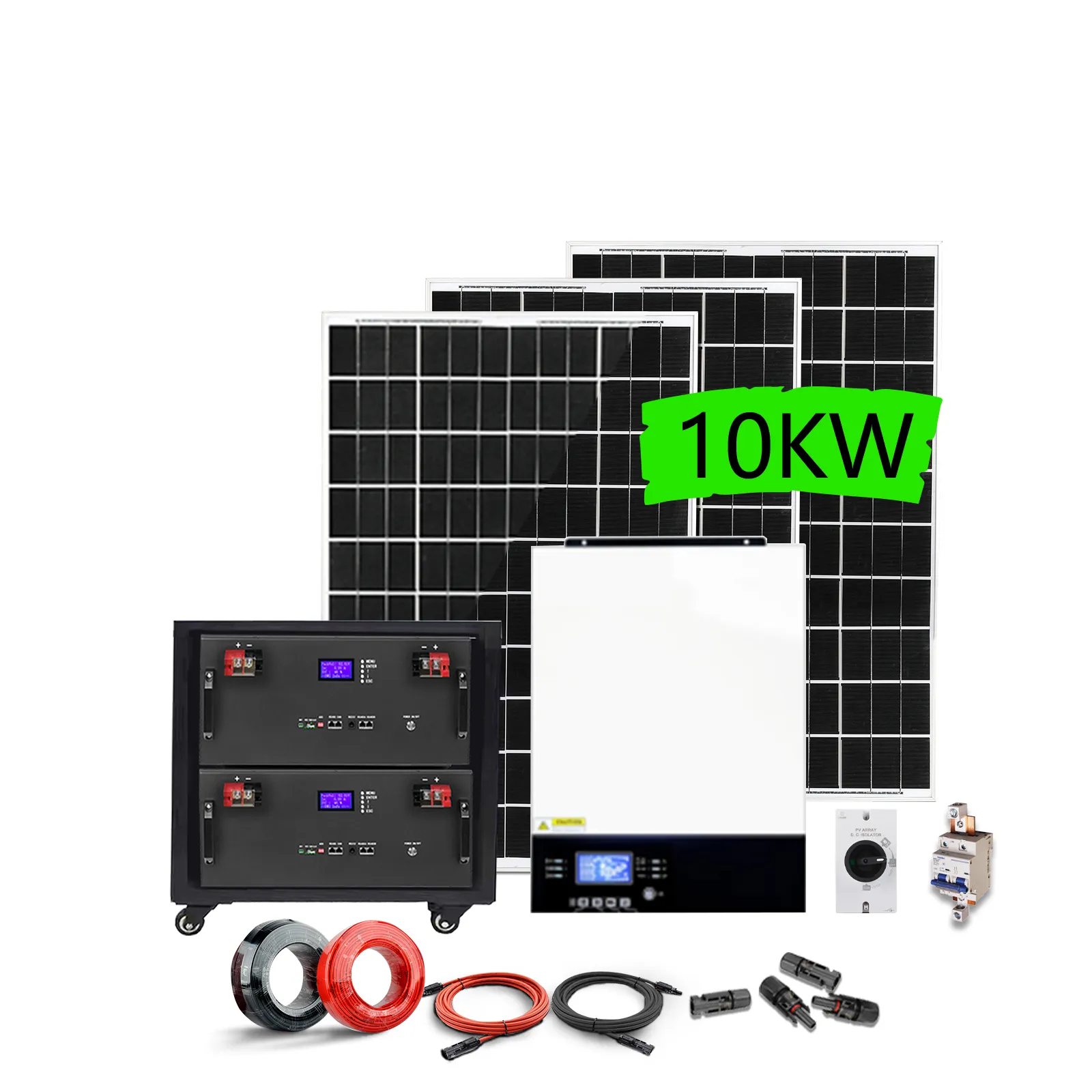 Generatore elettrico 10kv sistema solare Off grid e sistema solare grid tie inverter e batteria ibridi solari 10kv