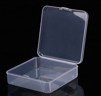 Mini 4.5*1.9cm carré petite boîte transparente pour magasin avec couvercle à charnière accessoires pack bijoux petits objets conteneur