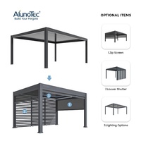 Vélocimétrie de jardin motorisé pour adultes, toit à levier, en aluminium, étanche, Kits de Pergola d'extérieur