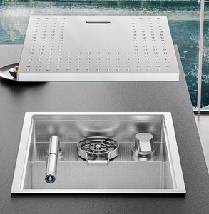 Évier miniature en acier inoxydable HuSheng 304, évier de bar encastré avec couvercle, rince-verre intégré pour îlot de cuisine - Product Image 6