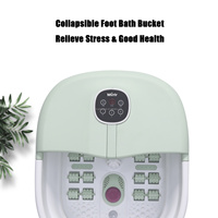 Masseur de pieds pliable avec chauffage, bulles, pierre ponce, télécommande sans fil, 16 rouleaux de massage amovibles pour la relaxation des pieds