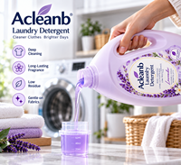 Lessive liquide concentrée écologique blanchissante et antibactérienne en pochette de recharge jetable Lavande Citron