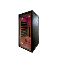 Sauna Uap Kering Inframerah Mini Elektrik Modern Kayu Solid untuk Dalam Ruangan dengan Panel Kontrol Komputer Ramah Lingkungan Kapasitas 1 Orang