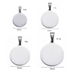 Disco de Identificación Redondo de Acero Inoxidable Pulido a Espejo en 5 Colores al por Mayor |   Colgante DIY en Blanco para Fabricación de Joyas al por Mayor - Product Image 4