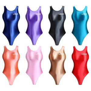 Traje de Baño Metálico de Una Pieza Personalizado Multicolor para Mujer, Traje de Baño Deportivo, Traje de Baño Adelgazante, Bikini Color Caramelo - Product Image 1