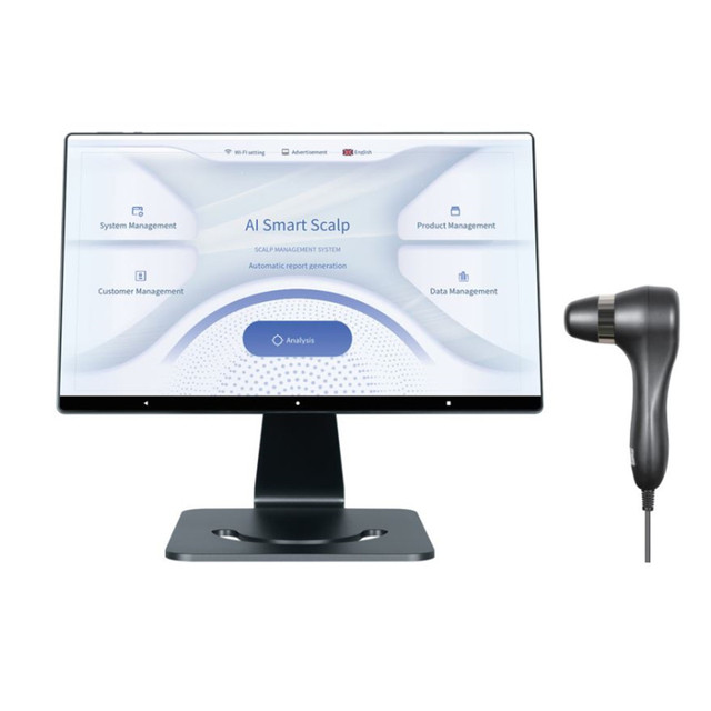 Newest AI Smart Portable Scalp Hair Follicles Analyzer HD Camera Skin Analysis Machine for Salon Spa Clinic with Printed Report