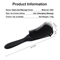 Nouveau peigne de massage pour la maison, peigne personnalisé avec logo, peigne en plastique en forme de pieuvre, brosses à cheveux professionnelles pour salon de coiffure pour femmes
