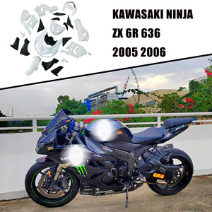 Personnalisation sur mesure - Kit de carénage ABS blanc non peint compatible avec <span class=keywords><strong>Kawasaki</strong></span> <span class=keywords><strong>Ninja</strong></span> <span class=keywords><strong>ZX6R</strong></span> 636 2005 <span class=keywords><strong>2006</strong></span> 05 06 Carrosserie de moto - Product Image 4