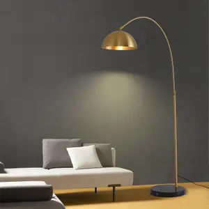 현대 대리석 골드 곡선 낚시 바닥 램프 거실 침실 연구 스탠드 조명