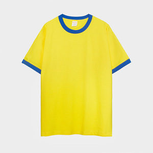 T-shirt da <span class=keywords><strong>uomo</strong></span> con logo personalizzato stile stile casual da <span class=keywords><strong>uomo</strong></span> in cotone bianco a contrasto con cuciture a <span class=keywords><strong>mezza</strong></span> <span class=keywords><strong>manica</strong></span> nera con top oversize - Product Image 3