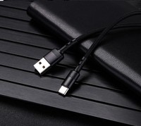 Câble USB 2.0 Type-C de 1 m de haute qualité à charge rapide, en alliage d'aluminium souple et tressé en nylon, pour téléphone portable, marque ODM