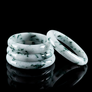 Natural Burmese <b>jade</b> with floating flowers round bracelet peace bracelet ice type <b>jade</b> bracelet wholesale <b>jade</b> jewelry for women - Product Image 4