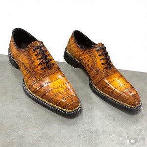 100% crocodile leather men's shoes, hand-rubbed color, genuine leather, formal shoes, high-end and elegant - Product Image 5