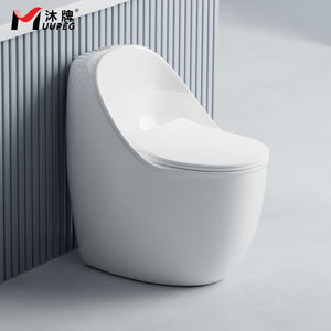 नए अंडे के आकार का डिजाइन सिरेमिक सुपर बबवंडर सिफोन एक टुकड़ा शौचालय होटल और अस्पताल के उपयोग के लिए धीमी बंद के साथ - Product Image 1