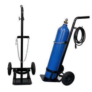 Industrial Single Oxygen Cylinder Hand Truck Steel Gas Tank Trolley <b>Welding</b> Bottle <b>Cart</b> Chain Lock Workshop Material Handling - Product Image 1