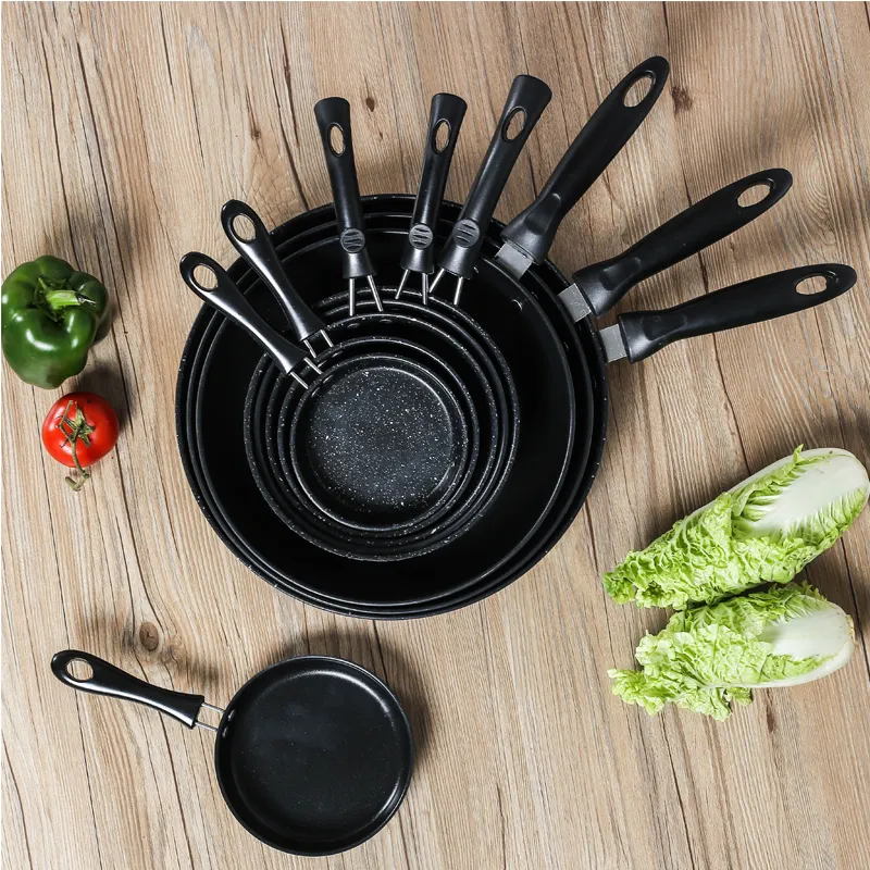 Multi-functional Black Cookware Iron Maifan Stone Frying Pan With Bakelite Handle