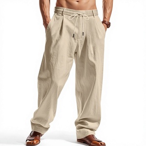 Pantaloncini Estivi da Uomo in Lino Leggero, Stile Americano, Casual, Semplici, Trendy, a Gamba Larga, per Spiaggia e Sport - Product Image 1