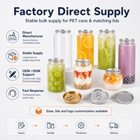 Bouteille en plastique pour jus de qualité alimentaire avec logo personnalisé sérigraphié pour canettes de boisson 250ml 330ml 500ml à ouverture facile