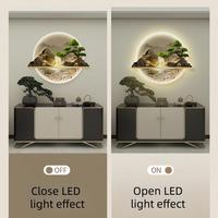 Nouvelle Décoration Murale LED Écologique Chinoise, Paysage de Pin et Poissons Koi Illuminés pour Hôtels, Salons de Thé, Restaurants