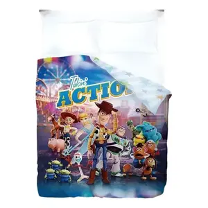 Ensemble de housse de couette Pro Cartoon 190x212 cm en microfibre réversible, literie toutes saisons pour enfants, usage domestique - Product Image 4