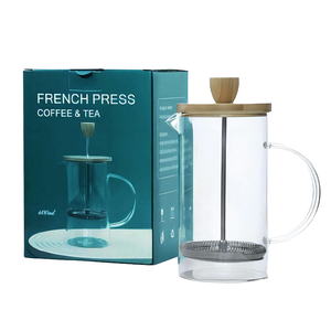 Thủy Tinh Borosilicate Cao Pháp Báo Chí Cà Phê Nồi Trà Ép Nắp Tre 304 Thép Không Gỉ Lọc Pháp Báo Chí Trà - Product Image 5