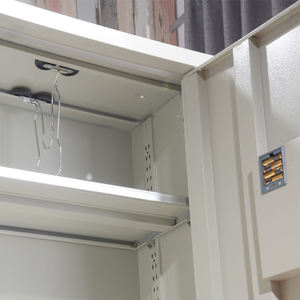 Gabinete <span class=keywords><strong>de</strong></span> Almacenamiento Metálico Pequeño con 2 Estantes <span class=keywords><strong>de</strong></span> Vidrio <span class=keywords><strong>y</strong></span> Puerta Corredera, Color Blanco - Product Image 6