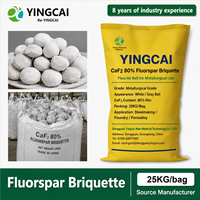 Briquettes de fluorite de qualité industrielle CaF2 80% pour la sidérurgie, flux métallurgique Yingcai