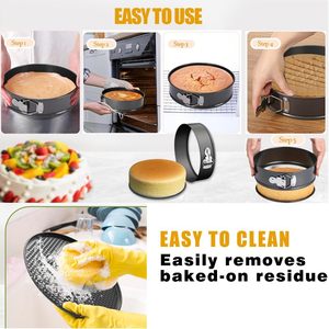 Premium Kitchen Bakeware Non Stick Carbon Steel Removable Bottom Round Springform Cake Pans <b>Molds</b> for Birthday Party - Product Image 5