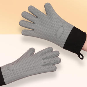 Juego de Guantes de Silicona Resistentes al Calor para Horno, Forro de Poliéster Suave, Impermeables, Largos, Flexibles y Gruesos para Cocinar - Product Image 3