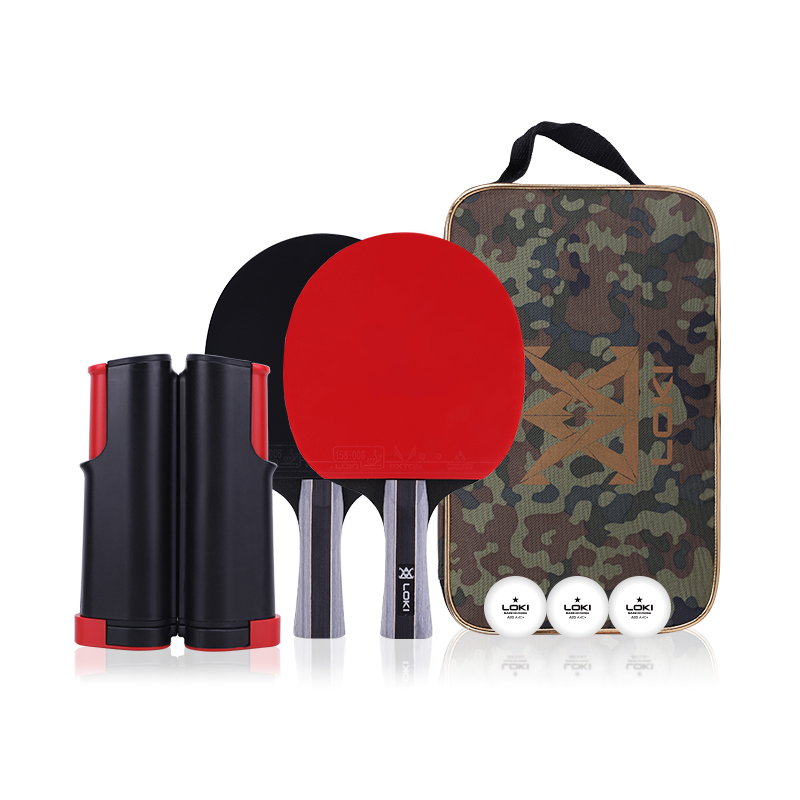 LOKI Professional Retractable Table Tennis Set Pingpong Racket with Portable Table Tennis Net and case