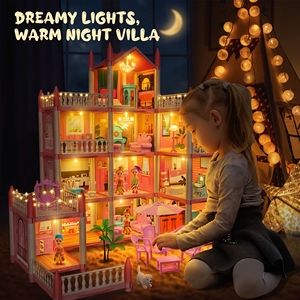 Grande Casa delle Bambole in Plastica ABS con Mobili in Miniatura, Set Fai-da-Te per Principesse - Product Image 2