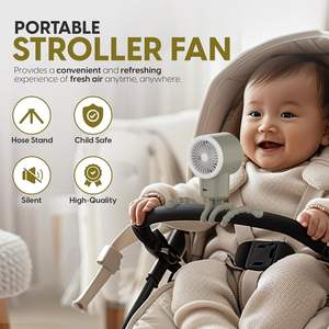 Wholesale 2025 New Foldable Wireless Rechargeable Portable <b>Mini</b> Handheld Bladeless Baby Fans Stroller Fan Battery Three - Product Image 2