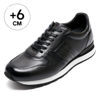 Vente en gros usine Baskets décontractées pour hommes en cuir de vachette, rehaussantes (6 CM/2,36 pouces), personnalisables avec marque