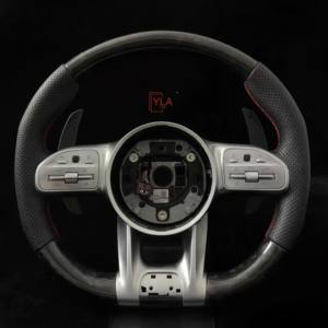 Volant en Fiber de carbone en cuir de haute qualité pour Mercedes Benz W203 W204 W205 W212 W213 <span class=keywords><strong>CLS</strong></span> W218 W222 C300 <span class=keywords><strong>AMG</strong></span> - Product Image 3