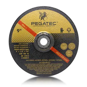 PEGATEC 230x3.0x22.2mm depressed center cutting disc used for steel and metal