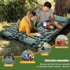 Matelas de camping gonflable avec pompe à pied intégrée, imperméable, en matériau PVE, utilisable en 4 saisons, matelas de randonnée portable - Product Image 5
