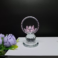 Nouvelle base décorative en verre cristal en forme de fleur de lotus pour ballon de basket, couleur rose, cadeau pour enseignant, fête des mères, voiture, salon, bureau
