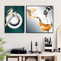 Vente chaude Nordique Abstrait Paysage Cuisine Art De Luxe Vert Vaisselle Personnalisé HD Décoration Murale Cristal Porcelaine Peinture