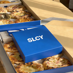 Boîte en papier jetable écologique de qualité alimentaire résistante à la graisse pour la <span class=keywords><strong>livraison</strong></span> de pizzas, gâteaux, pâtisseries, pains et desserts - Product Image 4