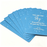 Cartes d'affirmation motivantes avec logo personnalisé, cartes de vœux en papier de haute qualité, support en bois pour présentation en magasin, fournitures pour commerces de détail