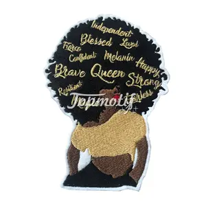 20 Pieces Black Girl Patches Iron on Patches for Clothing Afro Girl  Embroidered Patches Sew On