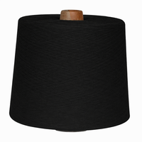 Filament texturé noir ultra profond Jet Black SIM Poly DTY 150D/288F 288Fil, légèrement entrelacé, couleur uniforme, résistance à la décoloration