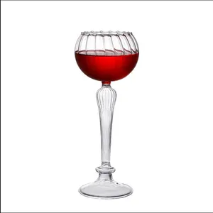 Copo de vidro criativo de 320ml, copo alto europeu floral, coluna romana, copos de vinho criativos, taça de champanhe
