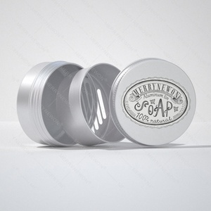 Custom Printed Airtight Metal Soap <b>Box</b> Luxury Aluminum Round <b>Container</b> for Travel Home Use Wholesale - Product Image 2
