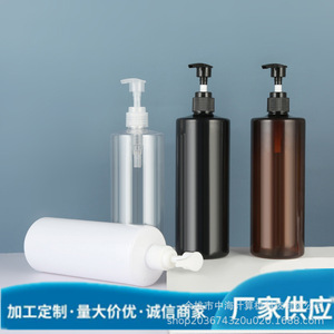 400Ml <b>Flat</b> Shoulder Press Type <b>Screw</b> Pump Lotion Bottle With Duckbill Spout For Pet Hair Shampoo And Conditioner - Product Image 1