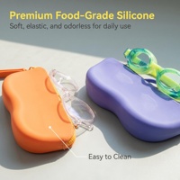 Étui à lunettes en silicone portable, étanche, pour lunettes de natation, sac de rangement, trousse de maquillage avec sangle de transport
