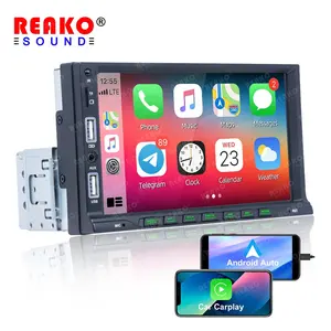 1 Din 7 인치 자동차 라디오 스테레오 MP5 Carplay 2USB 빠른 충전 7 색 백라이트 버튼 HD 터치 스크린 SWC BT