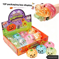 Jouet à presser tête de citrouille d'Halloween, jouet souple fantôme en sucre malté scintillant, en matériau TPR, pour 14 ans et plus, produit transfrontalier très demandé